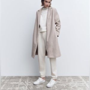 Zara Grey Cloth Coat - Size Small